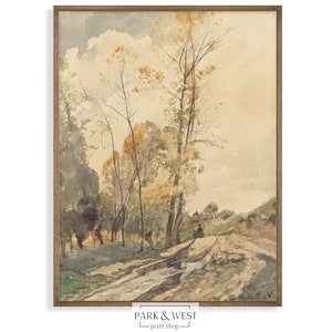 Autumn Road | Digital Printable Art | Vintage Fall Landscape Oil Painting