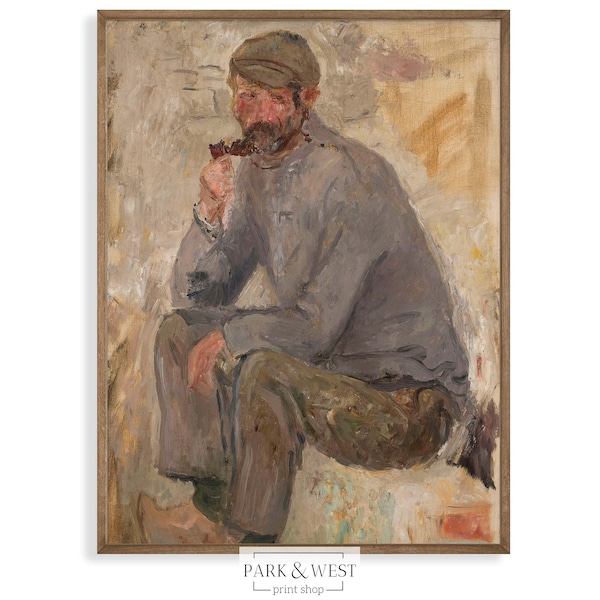 The Fisherman | Digital Printable Art | Vintage Portrait Oil Painting | Antique Male Portrait