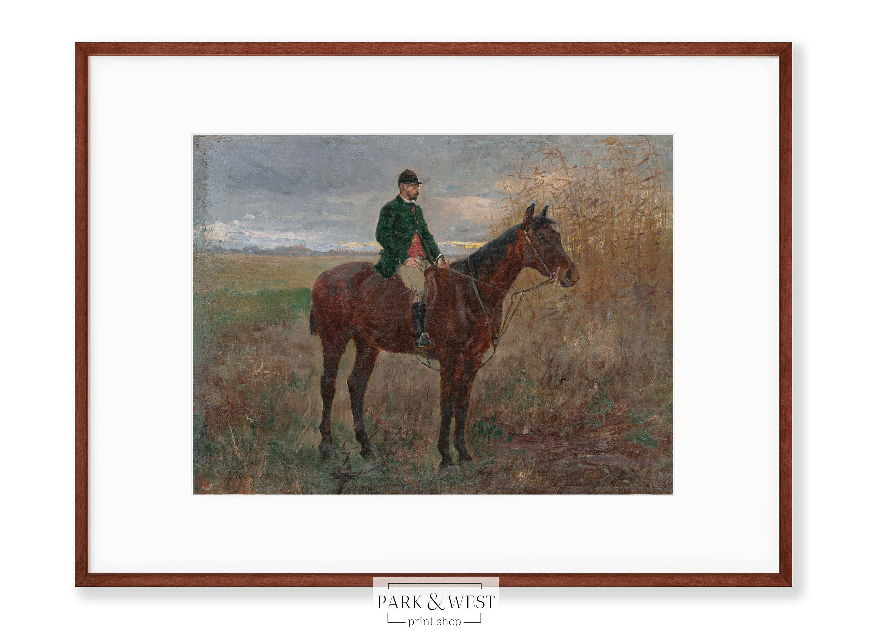 Horse and Rider | Digital Printable Art | Vintage Equestrian European ...
