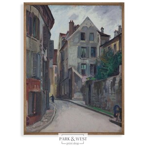 Vintage City Lane Painting | Digital Printable Art | Antique Cityscape Print