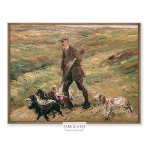 Auf Der Jagd | Digitale druckbare Kunst | Vintage Britische Jagd-Ölgemälde | Antiker Jagdhund Kunst