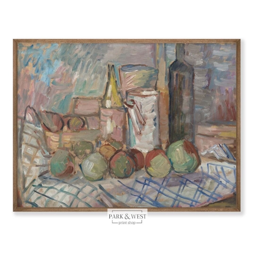 Still Life With Bottles | Digital Printable Art | Vintage Kitchen Art ...