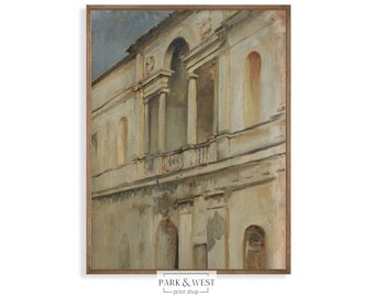 Architectural Study No. 2 | Digital Printable Art | Vintage European Architecture Painting