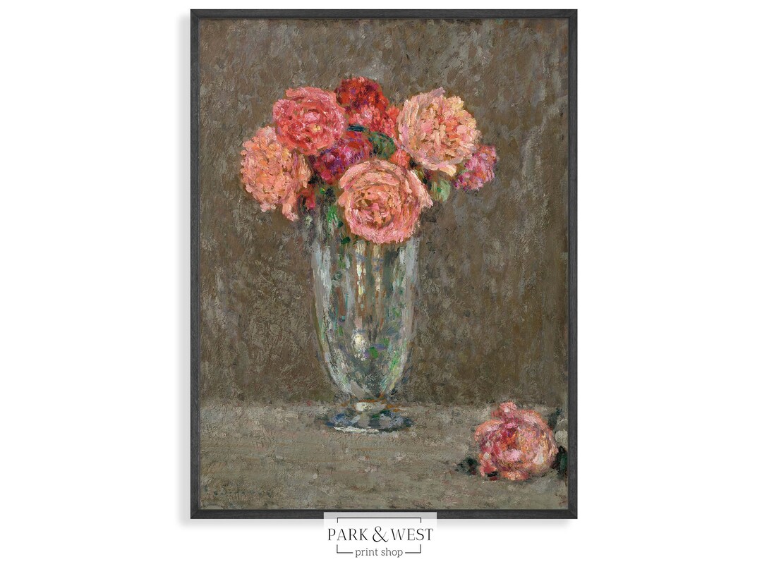 Roses | Digital Printable Art | Vintage Floral Oil Painting | Antique ...
