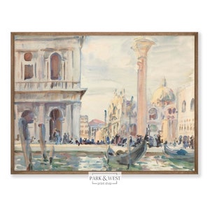 San Marco | Vintage Venice Watercolor Painting | Digital Printable Art | Antique Venice Italy Print