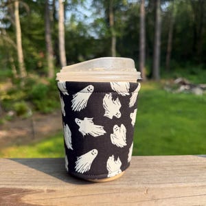 Ghost, Cup Cozy, Coffee Cozy, Reusable, Drink Sleeve, Iced Coffee Cozy