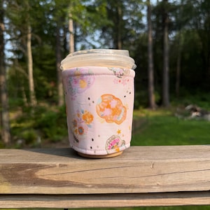 Sugar Skull, Cup Cozy, Coffee Cozy, Reusable, Drink Sleeve, Iced Coffee Cozy