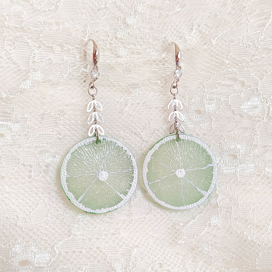 Lemon earrings Lemon and lime fruit slice earrings Lemon Etsy