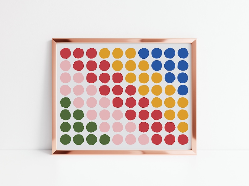 Bright Colorful Polka Dot Spots in green, pink, red, yellow and blue.