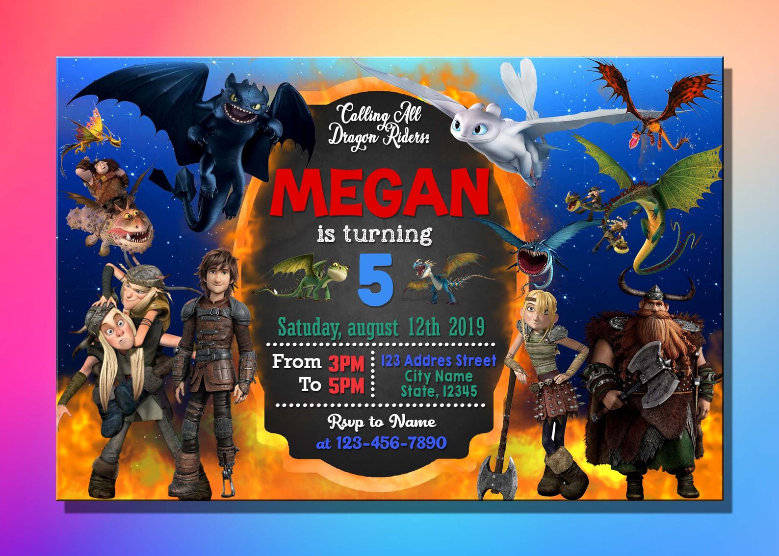How to train your dragon invitation Toothless Dragon Birthday | Etsy