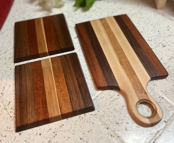 Wood Cutting Board Set, Small Set of 3, Walnut Cherry and Maple Cutting  Boards, Chopping Board, Housewarming Gift, Edge Grain, Made in USA 