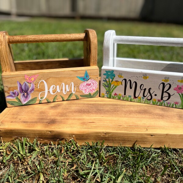 Planter |  Wood Tool Box | small plater, Farmhouse Tool Box Planter | Flower Accent Box | Farmhouse Utensil Holder|  Fathers Day Gift