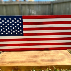 US Flag| Wooden American Flag | Porch Decor | American Flag Sign | Fourth of July Flag | Wooden United States Flag | Independence Day Flag