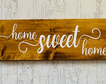 Custom Signs, home sweet home sign, wood sign, custom wood sign, wooden signs, home sign, new home date, farmhouse