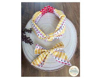 Conjunto de diadema y lazo para lápiz - Accesorios para el cabello para la vuelta al cole - Conjunto para el primer día de clases
