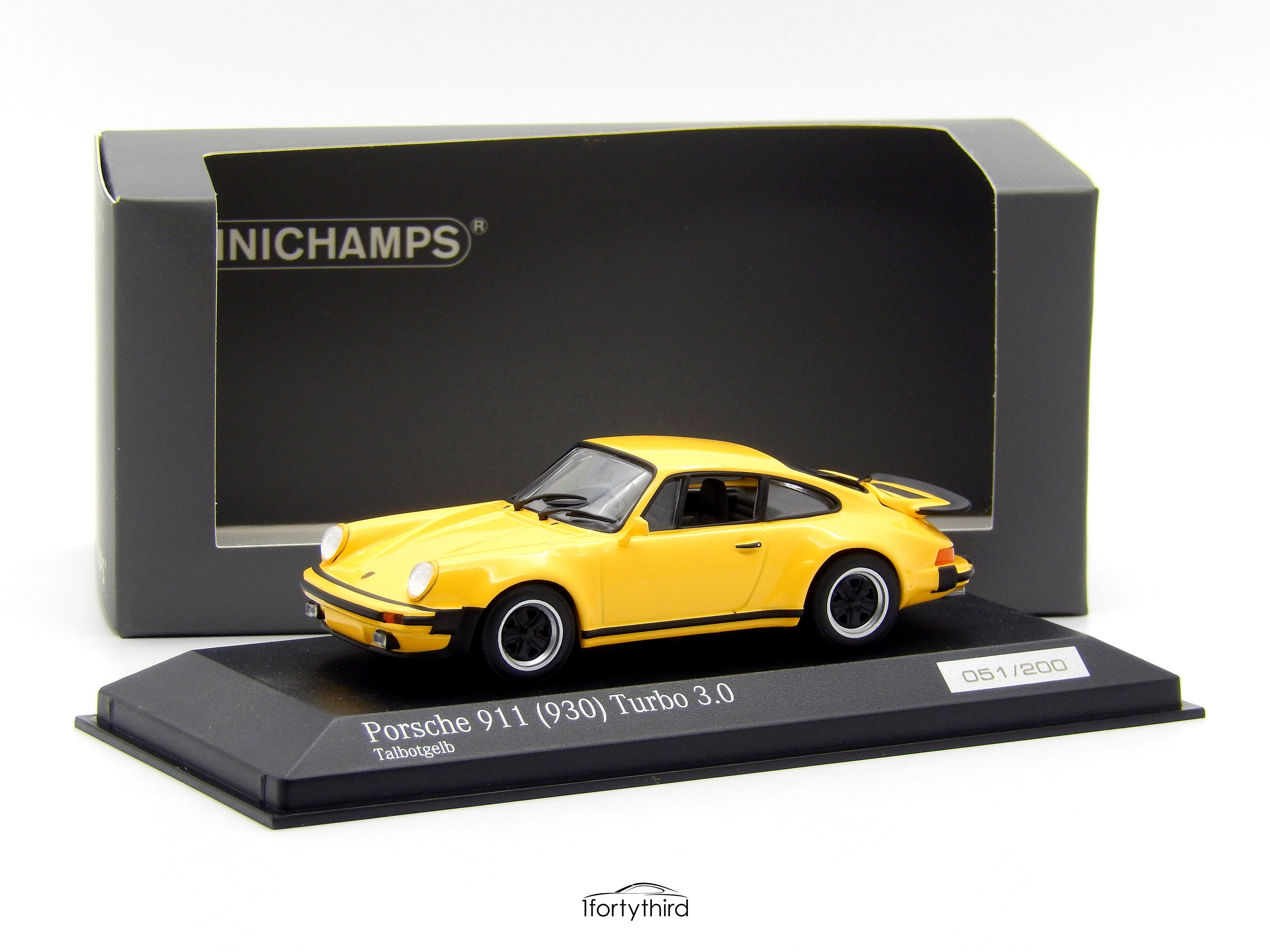1:43 Porsche 911 Turbo 3.0 typ 930 Talbot Yellow Minichamps | Etsy
