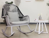 Rattan Rocking Chair Leisure Back Chair Balcony Woven Rope Space Rocking Chair