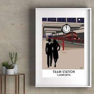 Carnforth Train Station. Brief Encounter Clock. Gift for Steam Train Lovers. Steam Loco - A4 Giclée Art Print from an original illustration