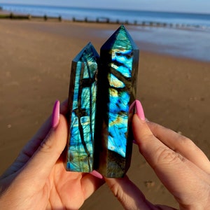 Beautiful Labradorite crystal Tower point wand