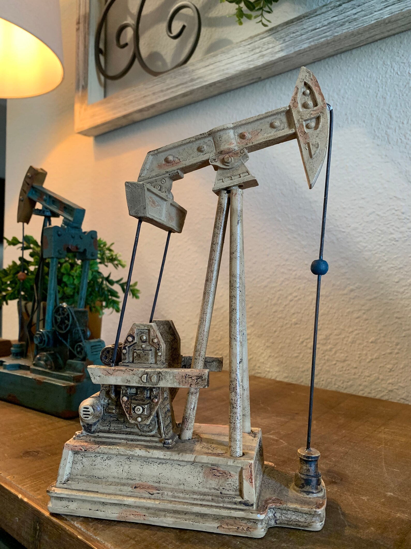 Oil Rig Sculpture Pumpjack Art Oil Derrick Decor Etsy