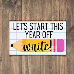Back To School Printable | Willkommen zurück | Lasst uns das Jahr beginnen WRITE | Triff den Lehrer Geschenkanhänger | Lehrer Wertschätzung