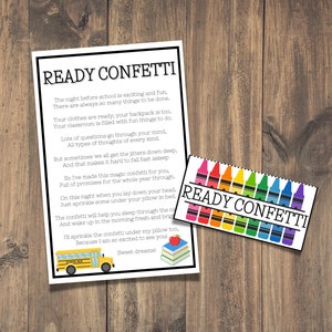 Back to School Ready Confetti Poem | Back to School | First Day of School |