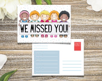 We Missed You Postcards | Printable Postcards| Digital Download We Missed You Cards |