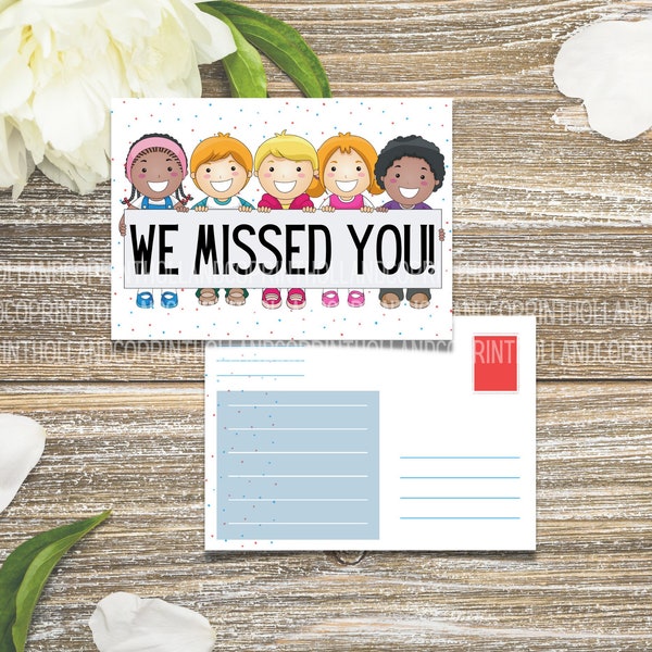 We Missed You Postcards | Printable Postcards| Digital Download We Missed You Cards |