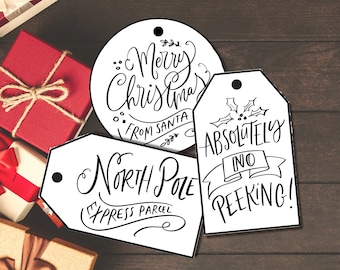 Printable Santa Gift Tags | Christmas Gift Tags | Gifts From Santa | From The North Pole |