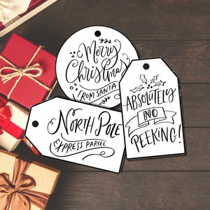 Printable Santa Gift Tags | Christmas Gift Tags | Gifts From Santa | From The North Pole |