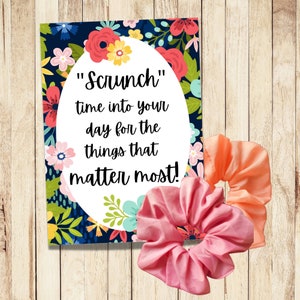 Girls Camp Scrunchie  Pillow Treat Tags | Tuck in Treat Camp Handouts | Secret Sisters | Devotional Cards | Non Food Handout |