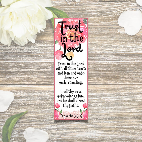 Trust in the Lord Bookmarks | YW YM 2022 Theme | Proverbs 3:5-6 |