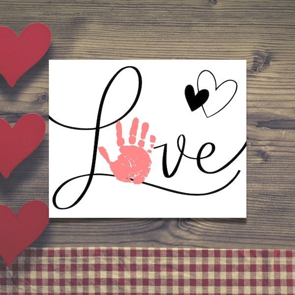 Valentine's Day Handprint Craft | Baby's First Valentine | LOVE Handprint Caft | Preschool Craft |
