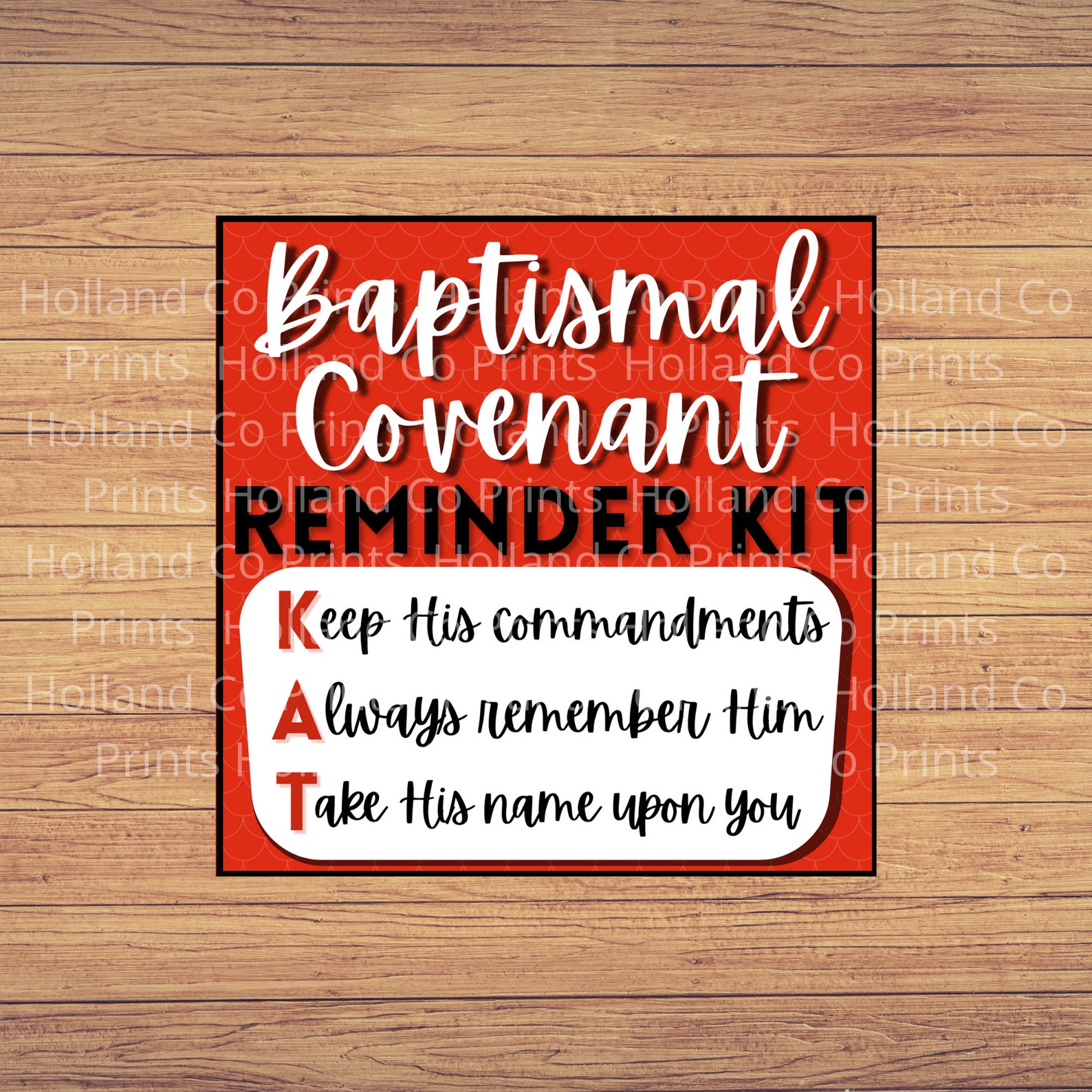 Baptism Covenant Reminder Kit Kat Printable Primary Baptism Etsy