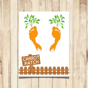 Easter Footprint Craft | Carrot Patch Feet | Preschool Craft | Newborn Keepsake | Grandparent Gift | Baby Footprint Art | Easter Bunny |