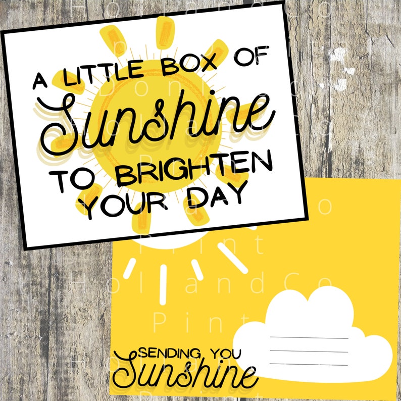 Sunshine Box Printable Digital Download Cheer Up Care Package image 5