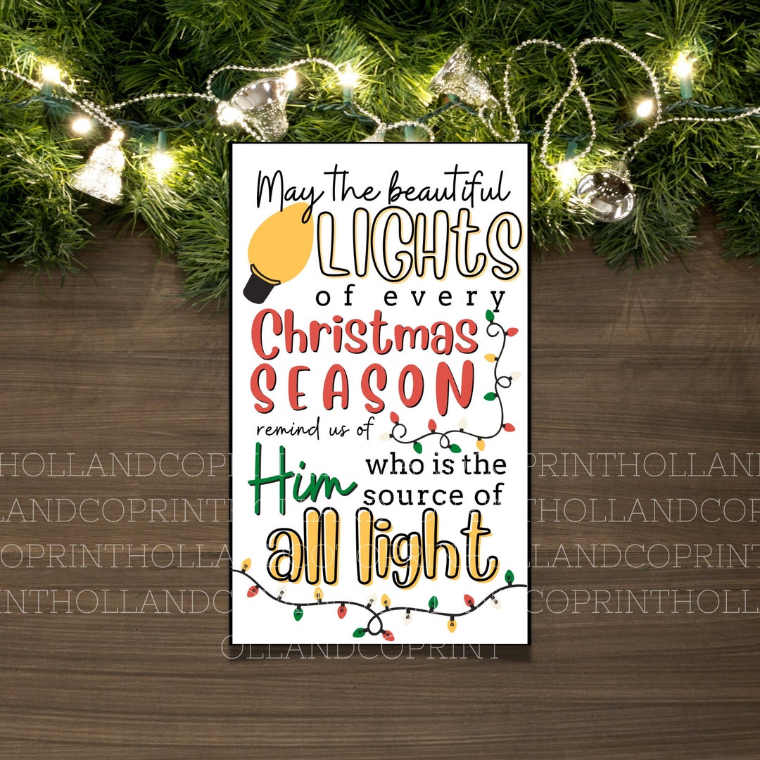 Light the World Printable Christmas Gift Tags Neighbor Gift Tags