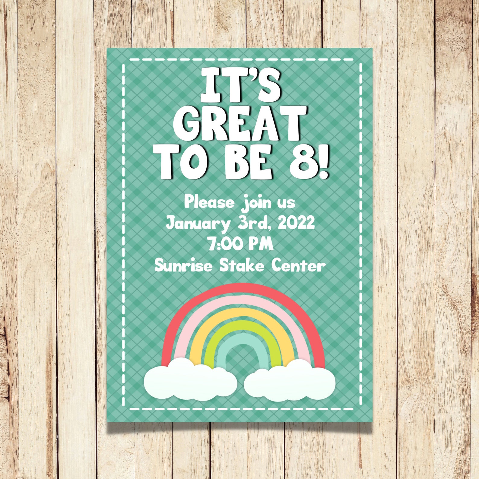 Great to Be 8 Invitation 4x6 and 5x7 Options Included - Etsy