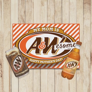My mom is AWesome Tag | Mother's Day Treat Tag | A&W Root Beer Tag | Root Beer Float | Happy Mother's Day |