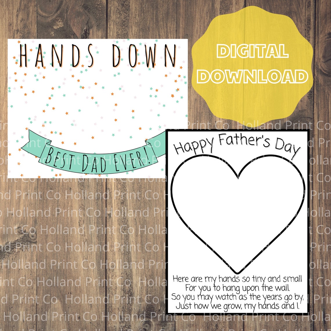 Father's Day Handprint Printable Father's Day - Etsy