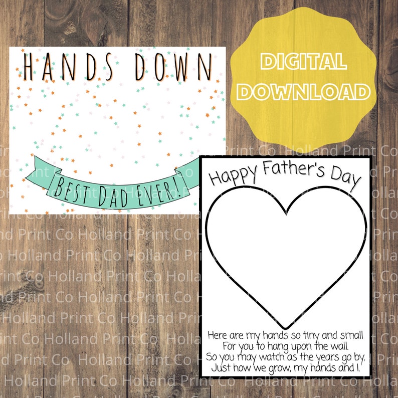 Father's Day Handprint Printable Father's Day - Etsy