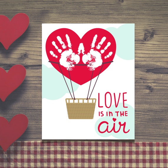 Valentine's Day Handprint Craft Love is in the Air | Etsy