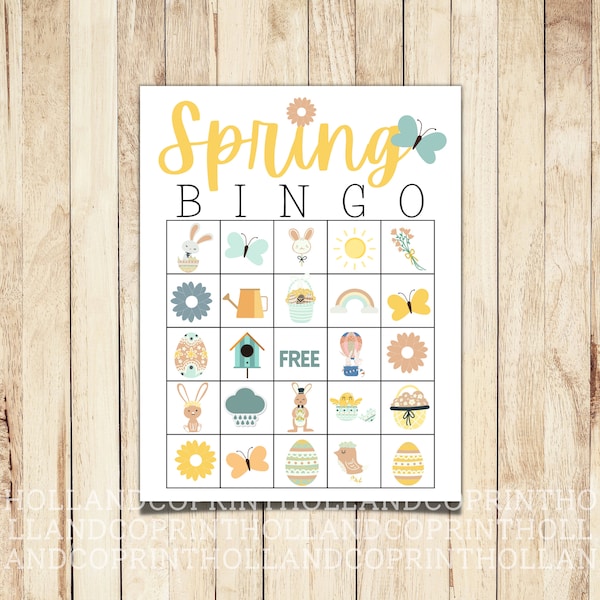 Frühling Oster BINGO | Gesellschaftsspiel | Zoom-Spiel | Osterparty | Frohe Ostern | Osteraktivität | Frühlingsaktivität | Fröhlichen Frühling