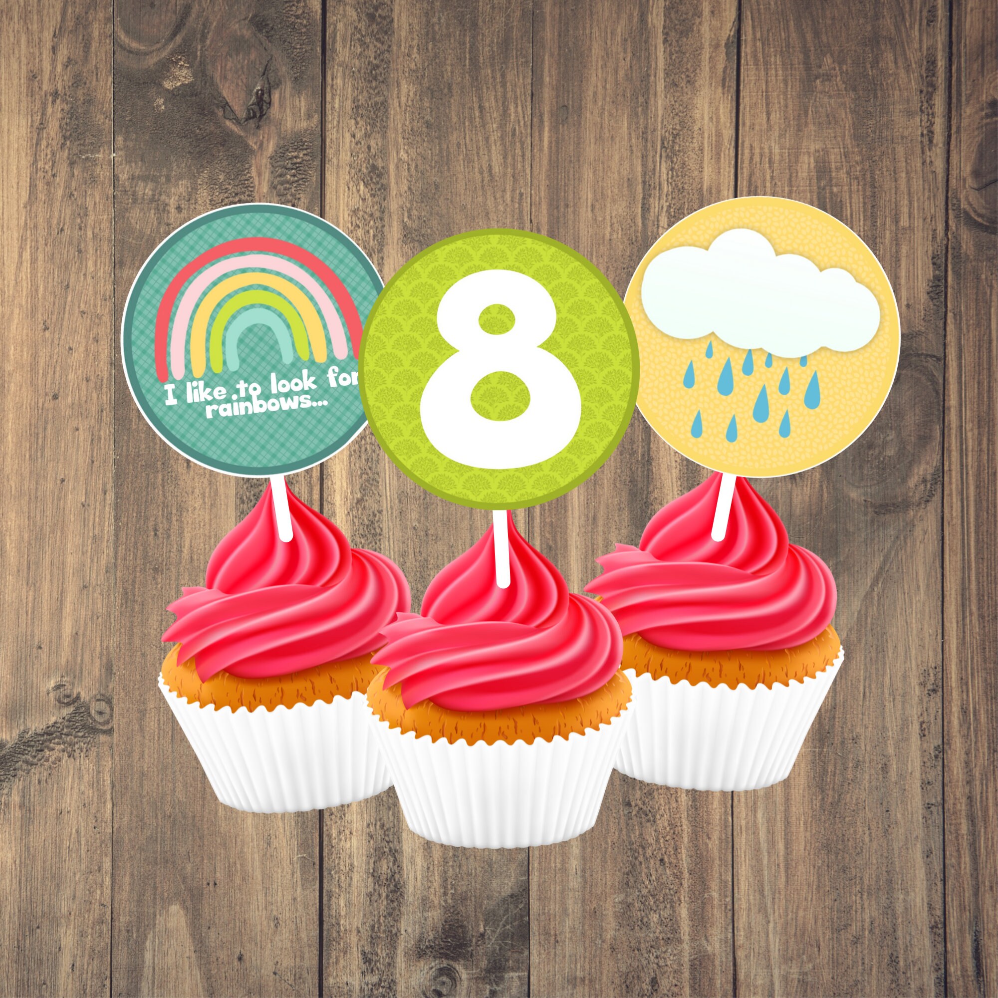 Great to Be 8 Bundle Printable Invitation Cupcake Toppers - Etsy