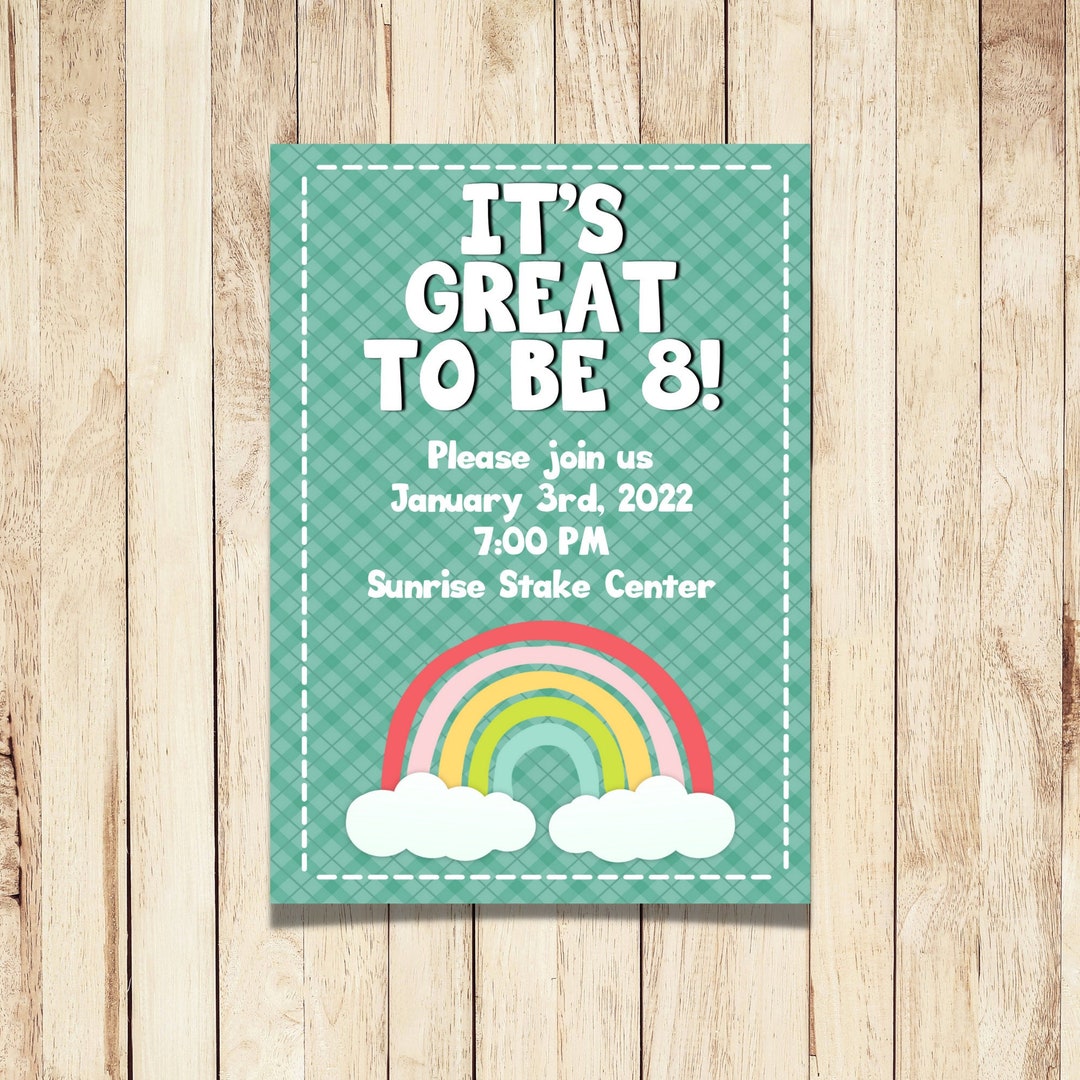 Great to Be 8 Invitation | 4x6 and 5x7 Options Included | Printable ...