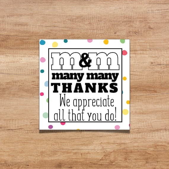 M&M Appreciation Sign Employee Appreciation Sign Thank You 