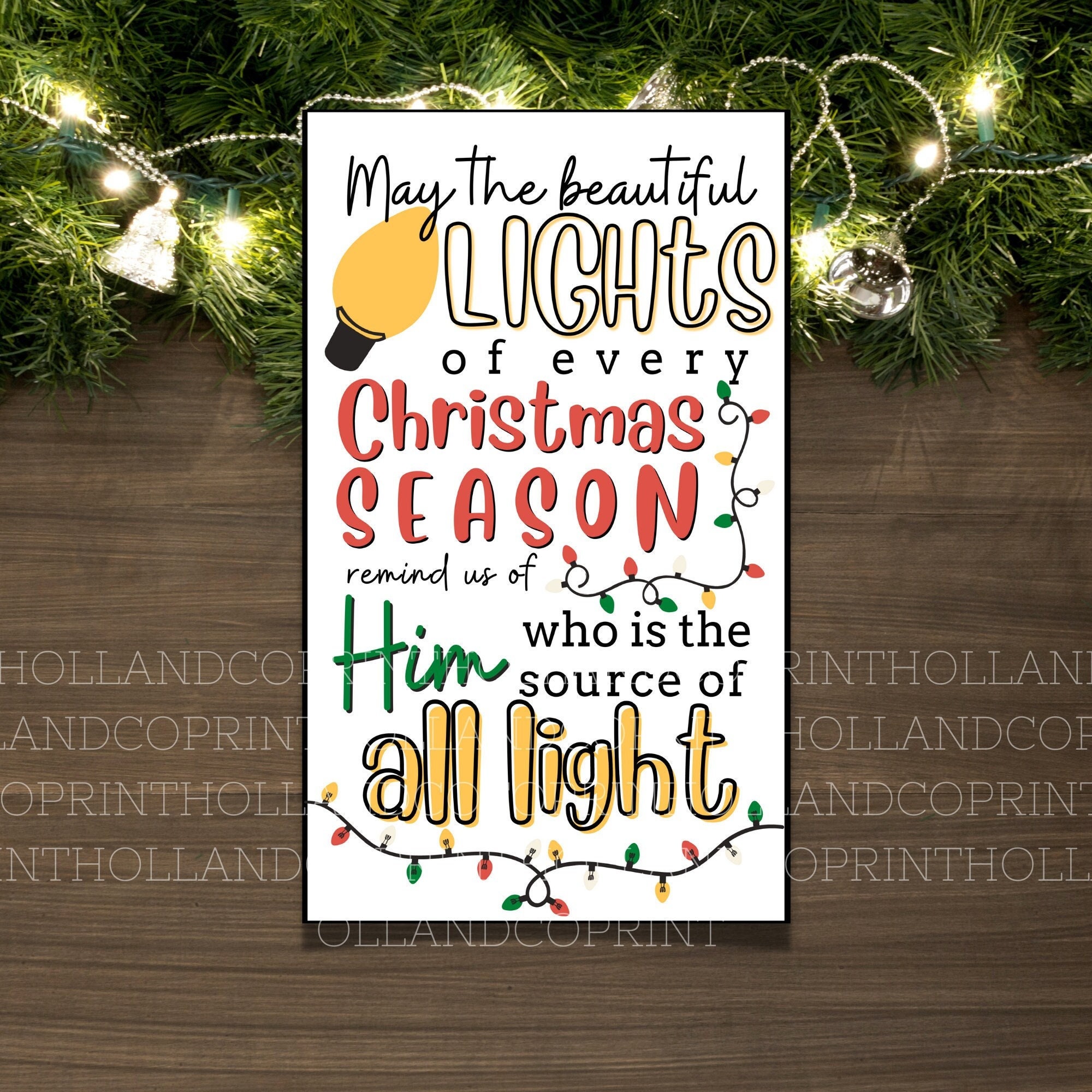 Light the World Printable Christmas Gift Tags Neighbor Gift - Etsy