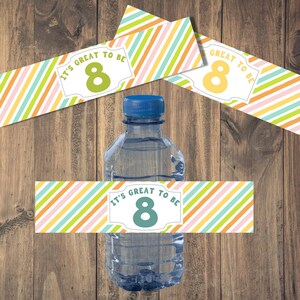 Great to Be 8 Bundle | Printable Invitation | Cupcake Toppers | Water ...