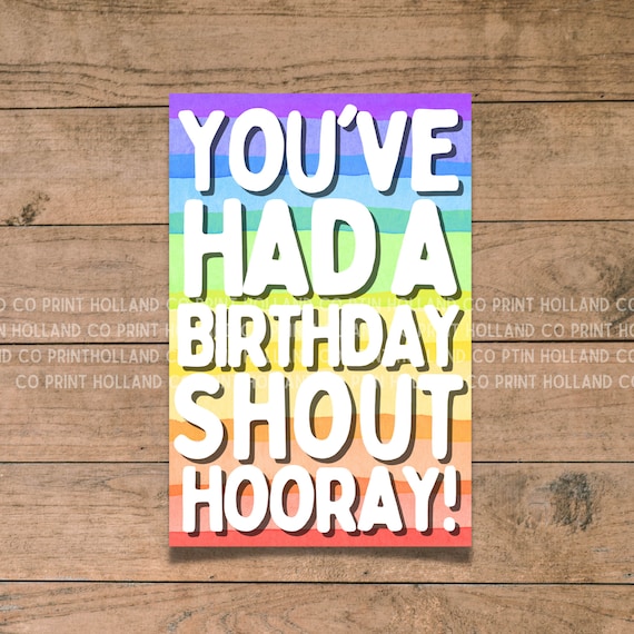Happy Birthday Tag | Printable Birthday Card | You've Had a Birthday Shout Hooray | YW or Primary Birthday Gift Tag |