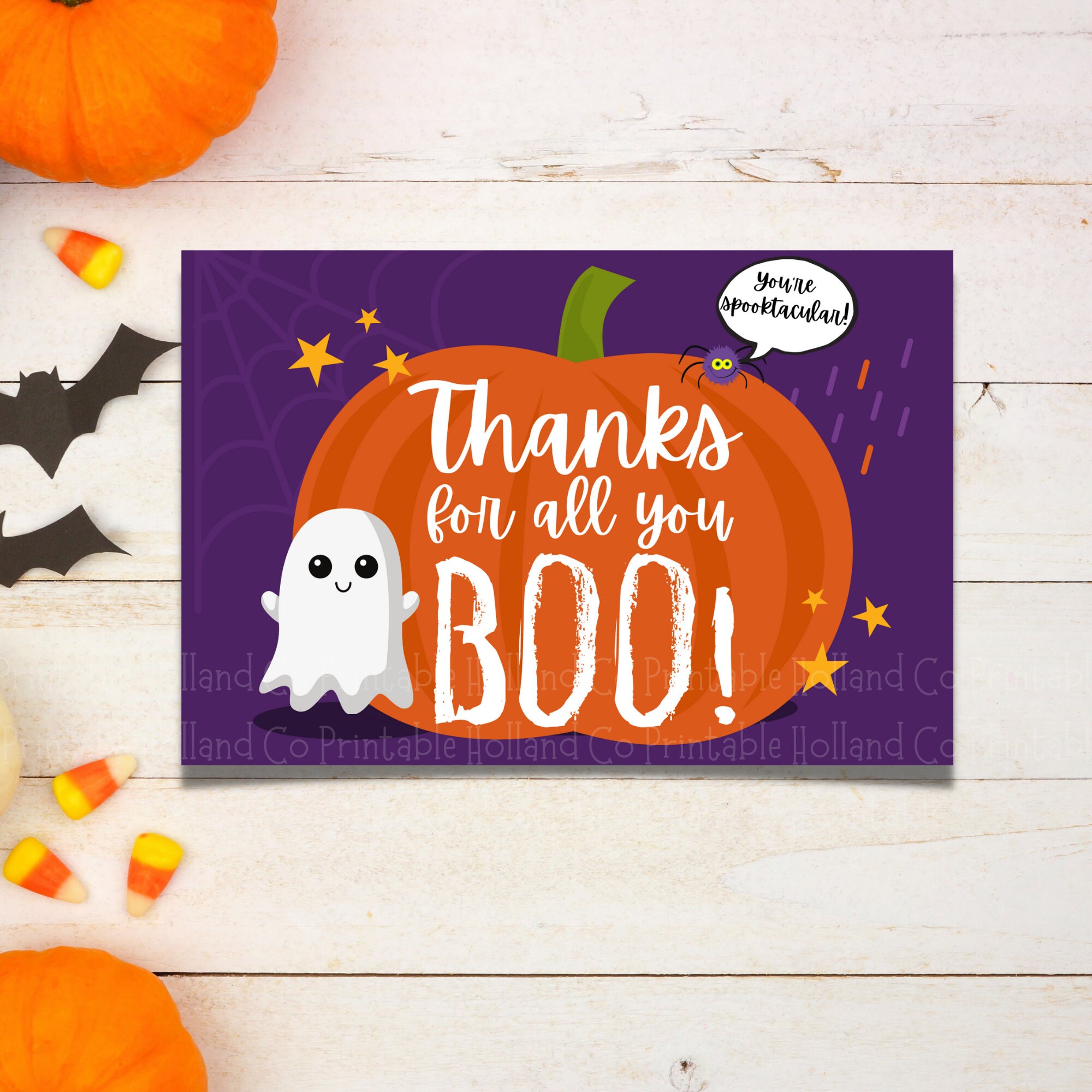 Halloween Thank You Card | Thanks for All You BOO! | Teacher